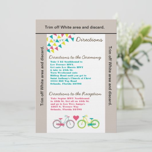 3.5x6 Anfahrt Karte Liebhaber des Fahrrads (Stehend Vorderseite)