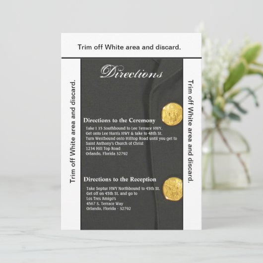 3.5x6 Anfahrtskarte ARMY DRESS GRÜNTÖNE EINHEITLIC Einladung (Stehend Vorderseite)