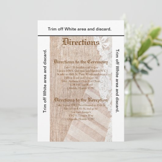 3.5x6 Anfahrtsskartentelefon für die Landspitze Einladung (Stehend Vorderseite)