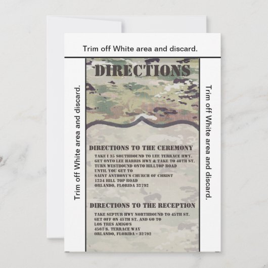3.5x6 Directions Card Army Air Force OCP Camouflag Einladung (Vorderseite)