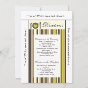 3.5x6 Directions Card China Platine Silverware Pla Einladung