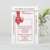 3.5x6 Directions Card Crystal Chandelier Glitz Gla Einladung (Stehend Vorderseite)