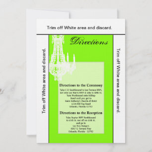 3.5x6 Directions Card Crystal Chandelier Glitz Gla Einladung