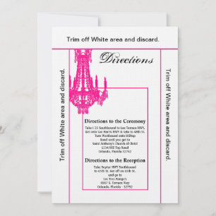 3.5x6 Directions Card Crystal Chandelier Glitz Gla Einladung