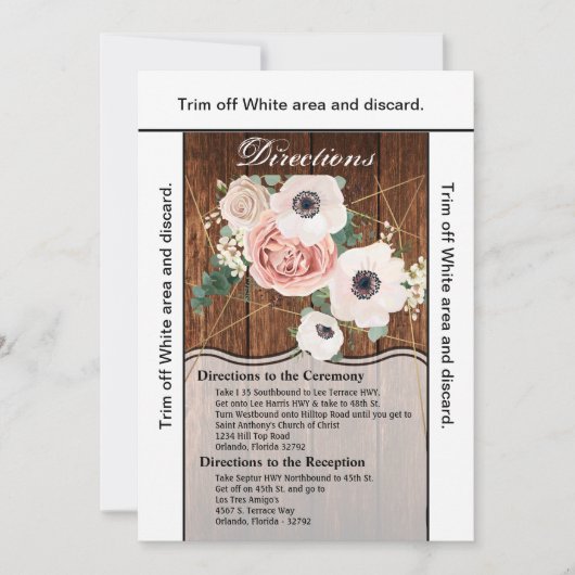 3.5x6 Directions Card Geometric Country Stall Wood Einladung (Vorderseite)