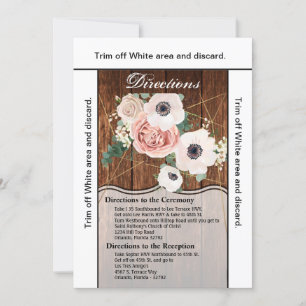 3.5x6 Directions Card Geometric Country Stall Wood Einladung