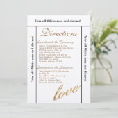3.5x6 Directions Card Gold Foil Glitzer Liebe Einladung (Stehend Vorderseite)