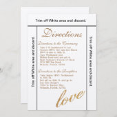 3.5x6 Directions Card Gold Foil Glitzer Liebe Einladung (Vorne/Hinten)