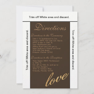 3.5x6 Directions Card Gold Foil Glitzer Liebe Einladung