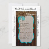 3.5x6 Directions Card Mason Jar Initials Rustikal Einladung (Vorderseite)