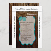 3.5x6 Directions Card Mason Jar Initials Rustikal Einladung (Vorne/Hinten)