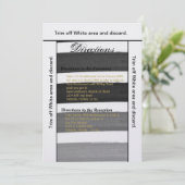 3.5x6 Directions Card Ombre Stripe Black Line Fad Einladung (Stehend Vorderseite)