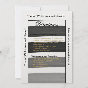 3.5x6 Directions Card Ombre Stripe Black Line Fad Einladung
