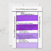 3.5x6 Directions Card Ombre Stripe Lila Line Fad Einladung (Vorderseite)