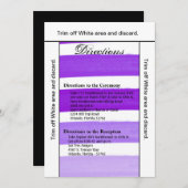 3.5x6 Directions Card Ombre Stripe Lila Line Fad Einladung (Vorne/Hinten)