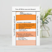 3.5x6 Directions Card Ombre Stripe Orange Line Fad Einladung (Stehend Vorderseite)
