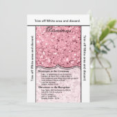 3.5x6 Directions Card Rose Gold Glitzer Einladung (Stehend Vorderseite)