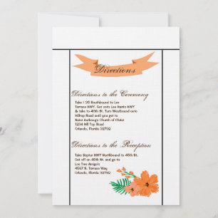 3.5x6 Directions Card Spring Hibisken Blume Hawai Einladung