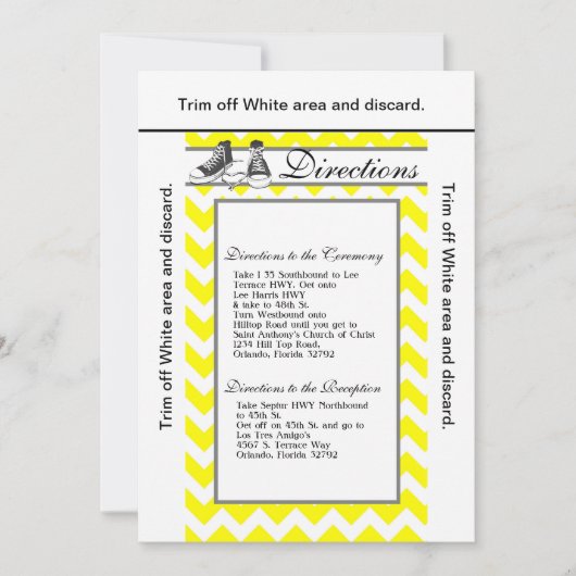 3.5x6 Directions Card Teenage Sneakers Zickzack Einladung (Vorderseite)