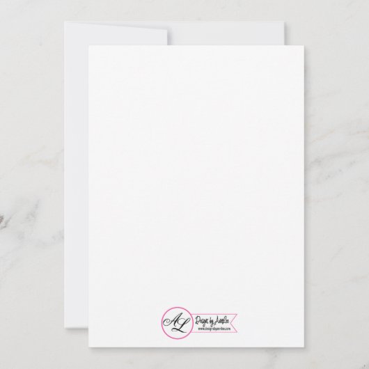 3.5x6 Directions Card Tropical Blume auf Weiß Einladung (Rückseite)