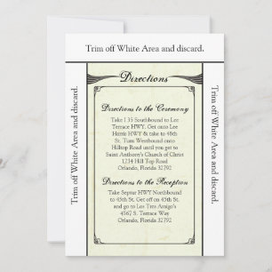 3.5x6 Directions Card Vintag Casino Liebe Einladung