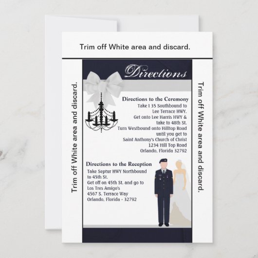 3.5x6 Directors Card ARMY Uniform Blues Bride Einladung (Vorderseite)