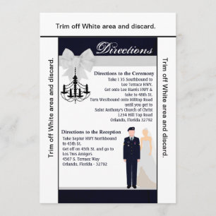 3.5x6 Directors Card ARMY Uniform Blues Bride Einladung