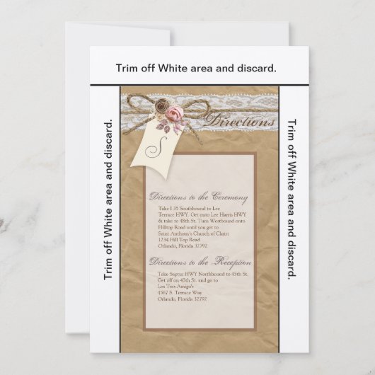 3.5x6 Directors Card Kraft Paper Lace Twine Bow Einladung (Vorderseite)