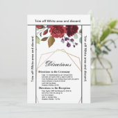 3.5x6 Directors Card White Roses Gold Geometric Einladung (Stehend Vorderseite)