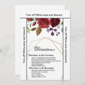 3.5x6 Directors Card White Roses Gold Geometric Einladung (Vorne/Hinten)