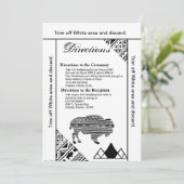 3.5x6 Fahrtkarte Boho Buffalo Tribal Muster Einladung (Stehend Vorderseite)