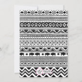 3.5x6 Fahrtkarte Boho Buffalo Tribal Muster Einladung (Rückseite)