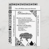 3.5x6 Fahrtkarte Boho Buffalo Tribal Muster Einladung (Vorne/Hinten)