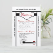 3.5x6 Fahrtkarte Lady Bug Dandilion Blume Einladung (Stehend Vorderseite)