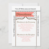 3.5x6 Fahrtkarte Moderne Zickzack Streifenkoralle Einladung (Vorderseite)