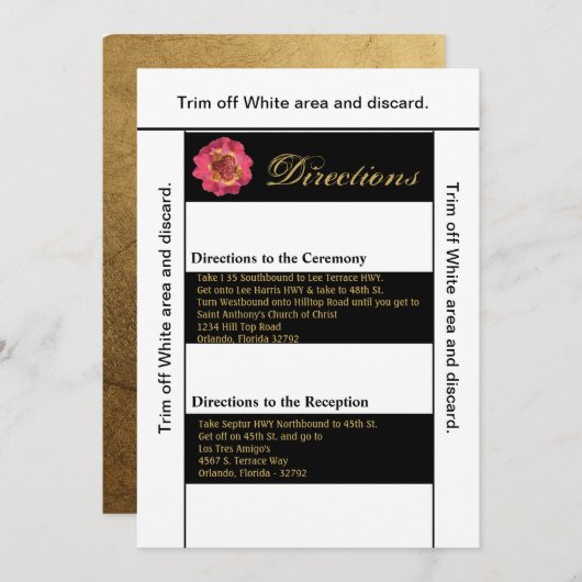 3.5x6 Fahrtkarte Moderner Streifen Schwarz-weiß Co Einladung (Vorne/Hinten)