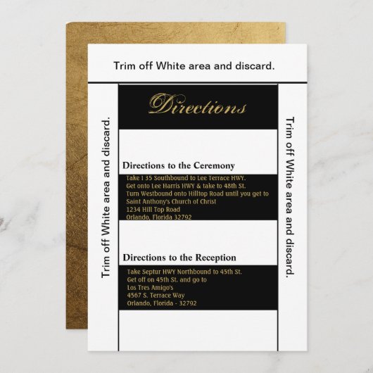 3.5x6 Fahrtkarte Moderner Streifen Schwarz-weiß Co Einladung (Vorne/Hinten)