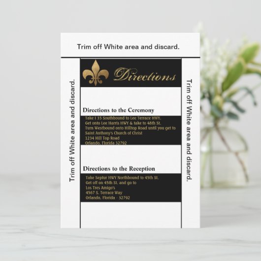 3.5x6 Fahrtkarte Moderner Streifen Schwarz-weiß Co Einladung (Stehend Vorderseite)