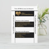 3.5x6 Fahrtkarte Moderner Streifen Schwarz-weiß Co Einladung (Stehend Vorderseite)