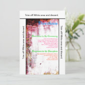 3.5x6 Fahrtkarte Neon Grunge Scratch Color Einladung (Stehend Vorderseite)