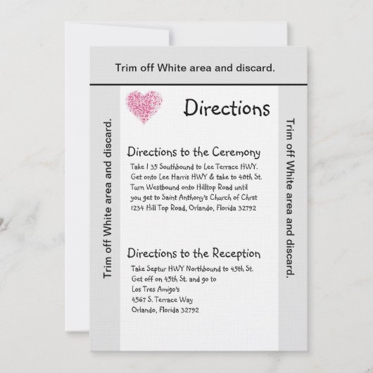 3.5x6 Fahrtkarte Rosa Blumenblätter Einladung (Vorderseite)