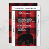 3.5x6 Fahrtkarte Rotes Buffalo Karierter Bärenschw Einladung (Vorne/Hinten)