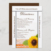 3.5x6 Fahrtkarte Rustikale Sonnenblumenlandschaft Einladung (Vorne/Hinten)