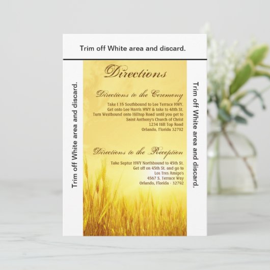 3.5x6 Fahrtkarte Sonnenaufgang Weizenland Rustikal Einladung (Stehend Vorderseite)