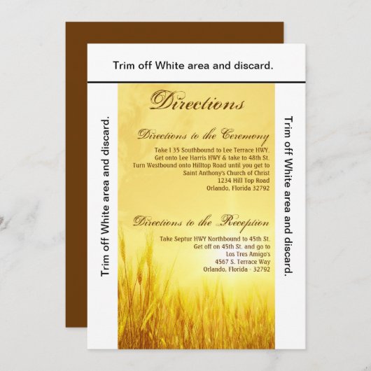 3.5x6 Fahrtkarte Sonnenaufgang Weizenland Rustikal Einladung (Vorne/Hinten)