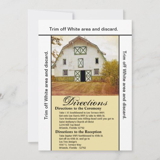 3.5x6 Fahrtkarte Sonnenuntergang Stall Land Rustik Einladung (Vorderseite)