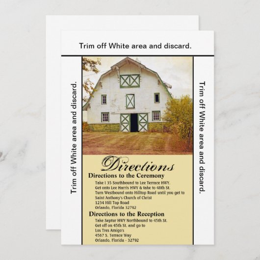 3.5x6 Fahrtkarte Sonnenuntergang Stall Land Rustik Einladung (Vorne/Hinten)