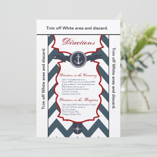3.5x6 Fahrtrichtung Nautischer Ankerkompass Ocea K Einladung (Stehend Vorderseite)