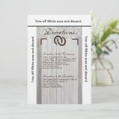 3.5x6 Fahrtrichtungsanweisungen Pferdeschuhe Holz Einladung (Stehend Vorderseite)