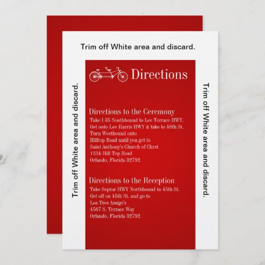 3.5x6 Karte Rotes Doppelfahrrad (Vorne/Hinten)